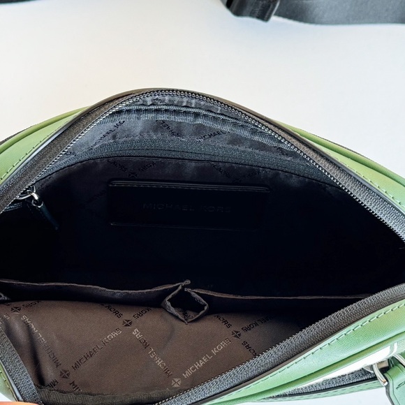 Michael Kors Slim Square Belt Bag Fanny Waist Pack Palm Fern Green - Picture 16 of 16